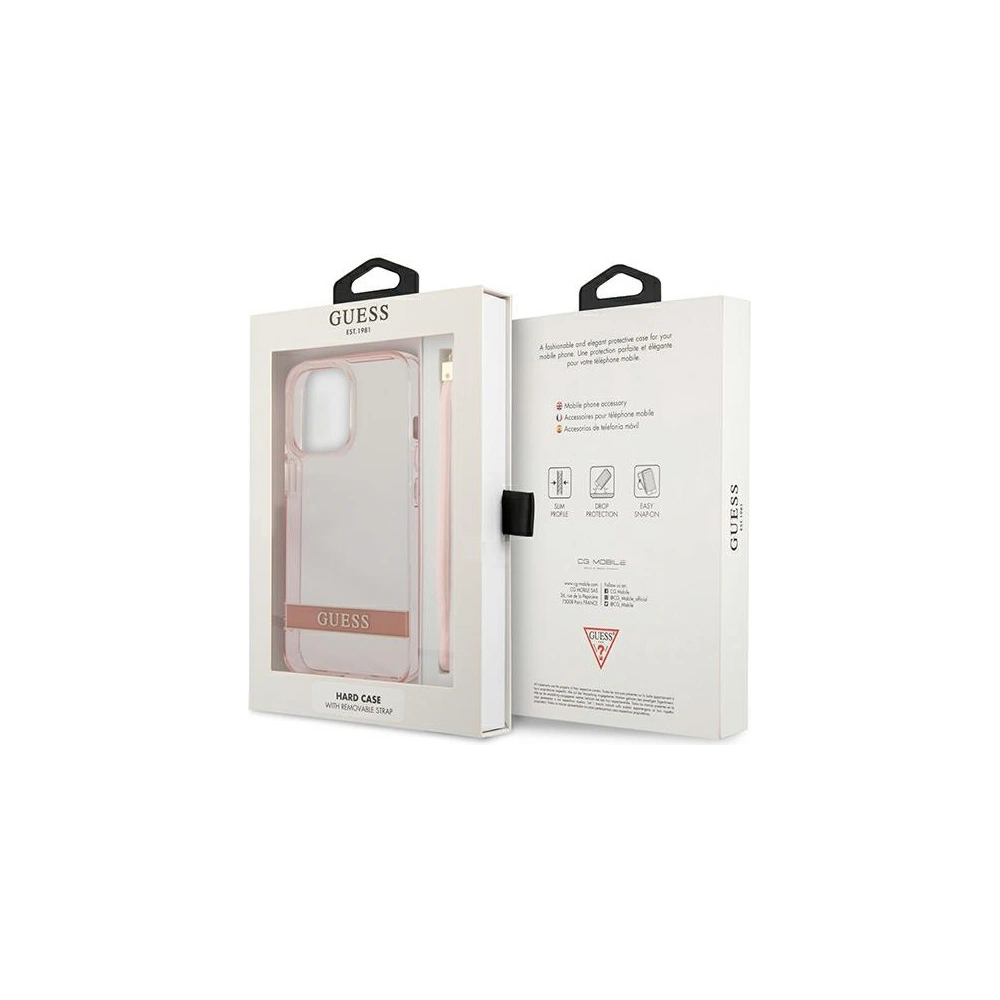 Etui Guess GUHCP13LHTSGSP Apple iPhone 13 Pro różowy/pink hardcase Translucent Stap