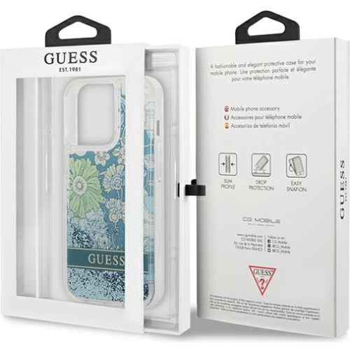 Kup Etui Guess GUHCP13LLFLSN Apple iPhone 13 Pro zöld/zöld keménytok Virágos Folyékony Csillám - GUE1716GRN - {ean13} - Sklep Home Screen