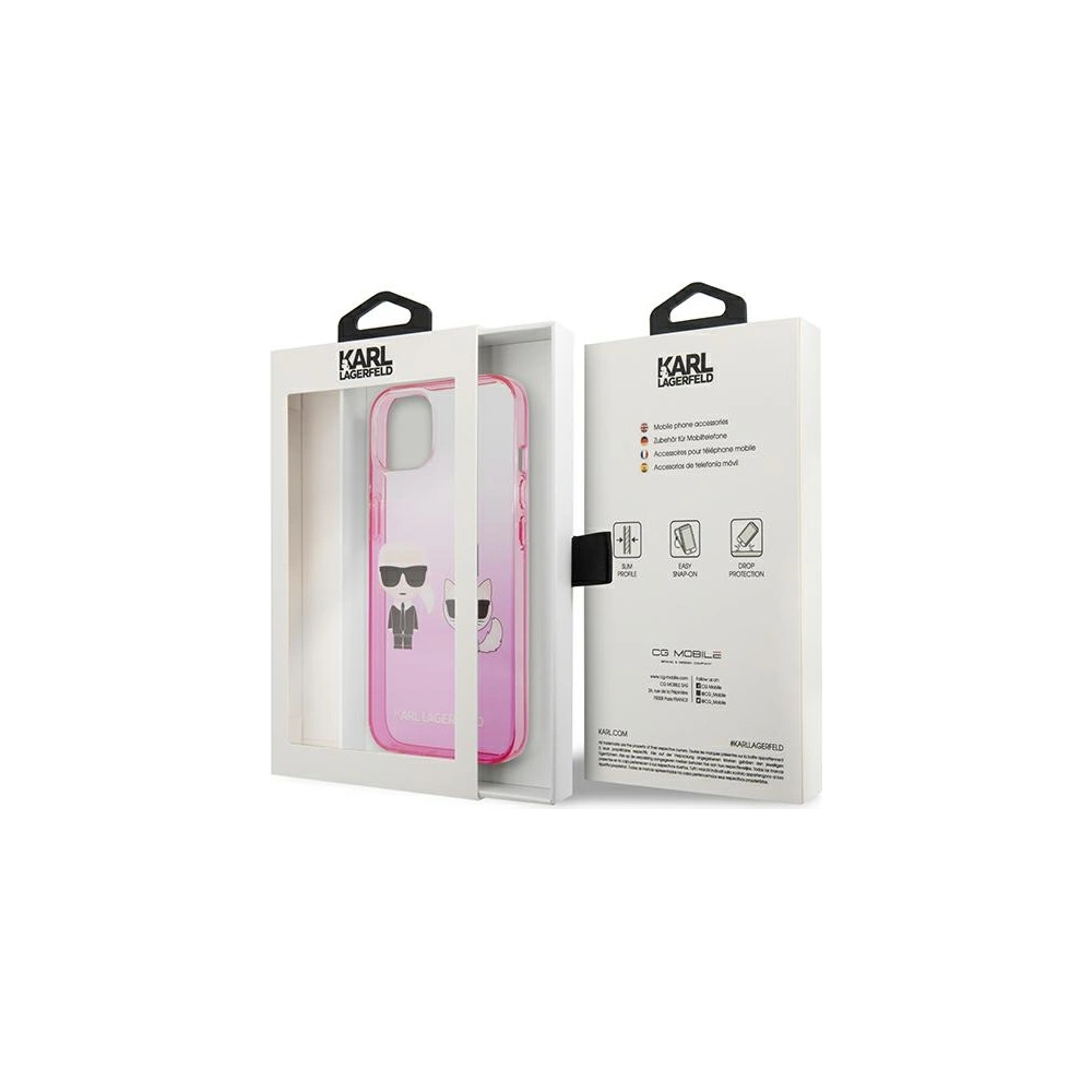 Etui Karl Lagerfeld KLHCP13MTGKCP Apple iPhone 13 hardcase różowy/pink Gradient Ikonik Karl & Choupette
