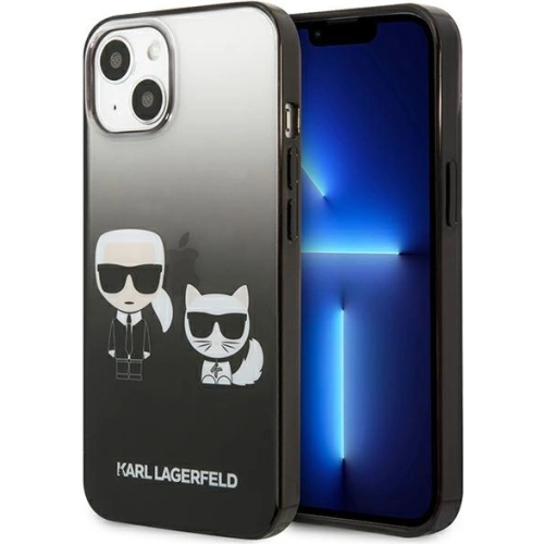 Kup Etui Karl Lagerfeld KLHCP13STGKCK Apple iPhone 13 mini hardcase negru/black Gradient Ikonik Karl & Choupette - KLD939BLK - {ean13} - Sklep Home Screen