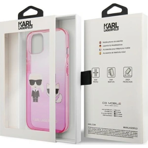 Kup Case Karl Lagerfeld KLHCP13STGKCP Apple iPhone 13 mini Hardcase rosa/pink Gradient Ikonik Karl & Choupette - KLD940PNK - {ean13} - Sklep Home Screen