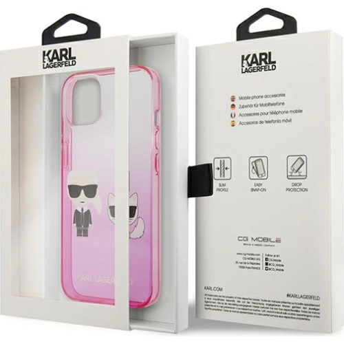 Kup Etui Karl Lagerfeld KLHCP13STGKCP Apple iPhone 13 mini hardcase różowy/pink Gradient Ikonik Karl & Choupette - KLD940PNK - {ean13} - Sklep Home Screen