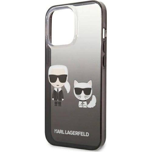 Kup Etui Karl Lagerfeld KLHCP13XTGKCK Apple iPhone 13 Pro Max kemény tok fekete/black Gradient Ikonik Karl & Choupette - KLD941BLK - {ean13} - Sklep Home Screen