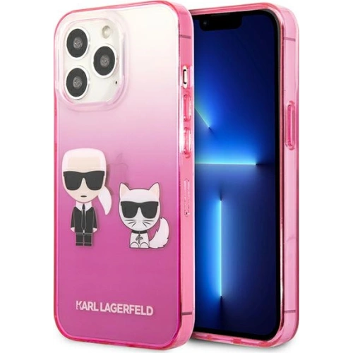 Kup Case Karl Lagerfeld KLHCP13XTGKCP Apple iPhone 13 Pro Max Hardcase rosa/pink Gradient Ikonik Karl & Choupette - KLD942PNK - {ean13} - Sklep Home Screen