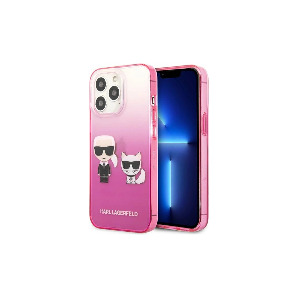 Etui Karl Lagerfeld KLHCP13XTGKCP Apple iPhone 13 Pro Max hardcase różowy/pink Gradient Ikonik Karl & Choupette