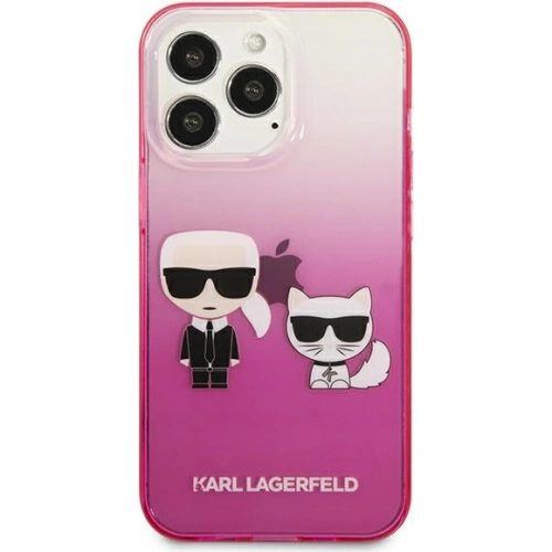 Kup Case Karl Lagerfeld KLHCP13XTGKCP Apple iPhone 13 Pro Max Hardcase rosa/pink Gradient Ikonik Karl & Choupette - KLD942PNK - {ean13} - Sklep Home Screen
