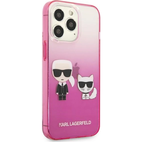 Buy Karl Lagerfeld KLHCP13XTGKCP Apple iPhone 13 Pro Max hardcase pink Gradient Ikonik Karl & Choupette - KLD942PNK - {ean13} - Home Screen Store Europe