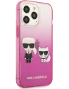 Kup Etui Karl Lagerfeld KLHCP13XTGKCP Apple iPhone 13 Pro Max hardcase růžový/pink Gradient Ikonik Karl & Choupette - KLD942PNK - {ean13} - Sklep Home Screen