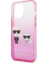 Buy Karl Lagerfeld KLHCP13XTGKCP Apple iPhone 13 Pro Max hardcase pink Gradient Ikonik Karl & Choupette - KLD942PNK - {ean13} - Home Screen Store Europe