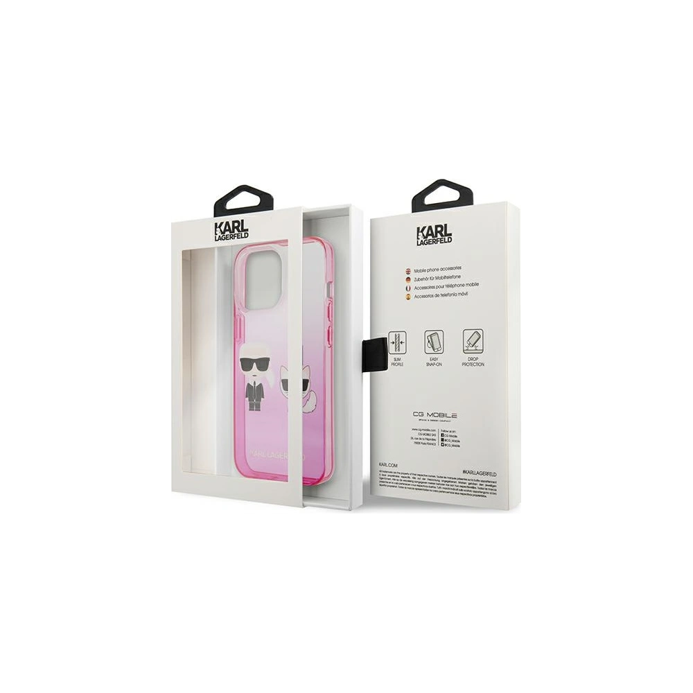 Etui Karl Lagerfeld KLHCP13XTGKCP Apple iPhone 13 Pro Max hardcase różowy/pink Gradient Ikonik Karl & Choupette