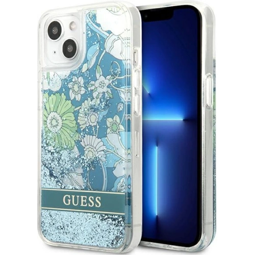 Kup Case Guess GUHCP13MLFLSN Apple iPhone 13 grün/hardcase Flower Liquid Glitter - GUE1719GRN - {ean13} - Sklep Home Screen