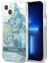 Etui Guess GUHCP13MLFLSN Apple iPhone 13 zelený/green hardcase Flower Liquid Glitter