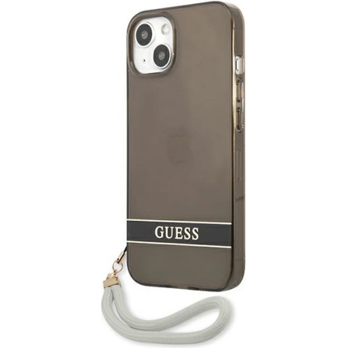 Buy Guess GUHCP13SHTSGSK Apple iPhone 13 mini black hardcase Translucent Stap - GUE1720BLK - {ean13} - Home Screen Store Europe