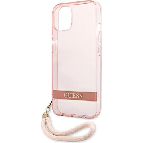 Buy Guess GUHCP13SHTSGSP Apple iPhone 13 mini pink hardcase Translucent Stap - GUE1721PNK - {ean13} - Home Screen Store Europe