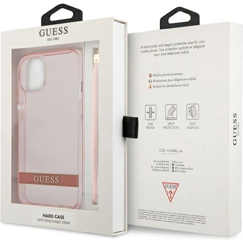 Kup Case Guess GUHCP13SHTSGSP Apple iPhone 13 mini rosa/pink Hardcase Translucent Stap - GUE1721PNK - {ean13} - Sklep Home Screen