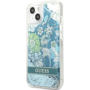 Kup Case Guess GUHCP13SLFLSN Apple iPhone 13 mini grün hardcase Flower Liquid Glitter - GUE1722GRN - {ean13} - Sklep Home Screen