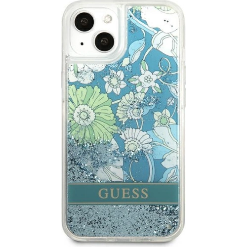 Kup Etui Guess GUHCP13SLFLSN Apple iPhone 13 mini zielony/green hardcase Flower Liquid Glitter - GUE1722GRN - {ean13} - Sklep Home Screen
