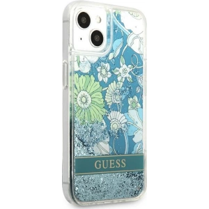 Kup Case Guess GUHCP13SLFLSN Apple iPhone 13 mini grün hardcase Flower Liquid Glitter - GUE1722GRN - {ean13} - Sklep Home Screen