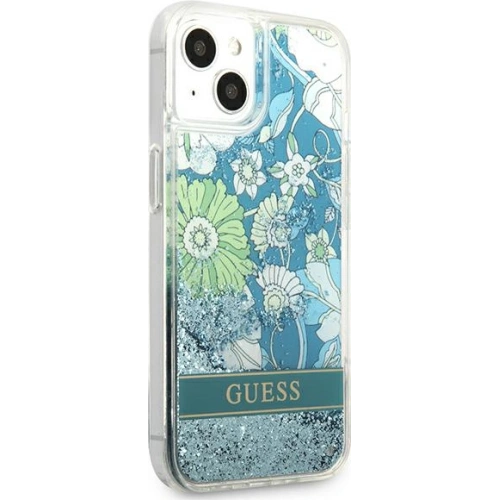 Kup Etui Guess GUHCP13SLFLSN Apple iPhone 13 mini zielony/green hardcase Flower Liquid Glitter - GUE1722GRN - {ean13} - Sklep Home Screen