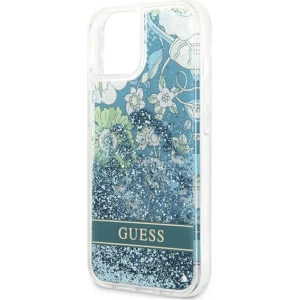Kup Case Guess GUHCP13SLFLSN Apple iPhone 13 mini grün hardcase Flower Liquid Glitter - GUE1722GRN - {ean13} - Sklep Home Screen