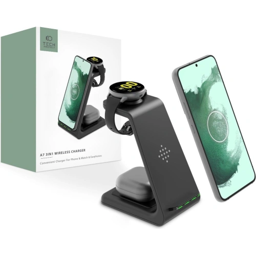 Kup Încărcător wireless Tech-Protect A7 3in1 Încărcător Wireless Negru - THP1036BLK - {ean13} - Sklep Home Screen