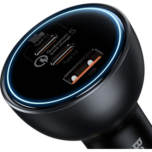 Kup Autós töltő Baseus Qualcomm, USB, 2x USB-C, 160W (szürke) - BSU3243GRY - {ean13} - Sklep Home Screen