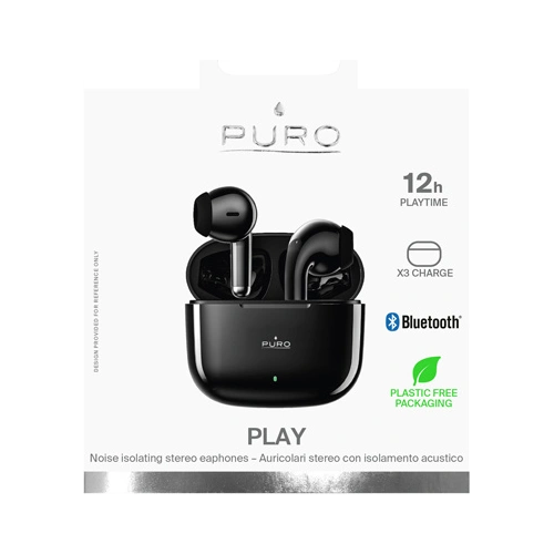 Kup Sluchátka TWS PURO PLAY 5.0 Bluetooth 5.0 s nabíjecím pouzdrem (černé) - PUR577BLK - {ean13} - Sklep Home Screen