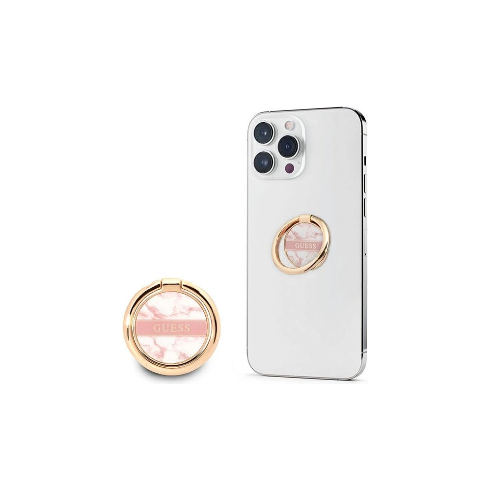 Uchwyt na palec Guess Ring Stand GURSHCHMAP różowy/pink Marble