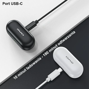 Kup Słuchawki TWS AWEI T13 Pro Bluetooth 5.1 + stacja dokująca czarny/black - AWEI105BLK - {ean13} - Sklep Home Screen