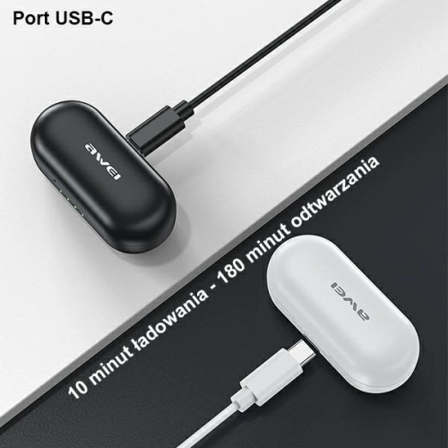 Kup Căști TWS AWEI T13 Pro Bluetooth 5.1 + stație de docare negru/black - AWEI105BLK - {ean13} - Sklep Home Screen