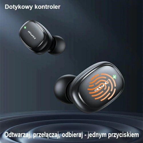 Kup Bezdrátová sluchátka TWS AWEI T13 Pro Bluetooth 5.1 + dokovací stanice černá/black - AWEI105BLK - {ean13} - Sklep Home Screen