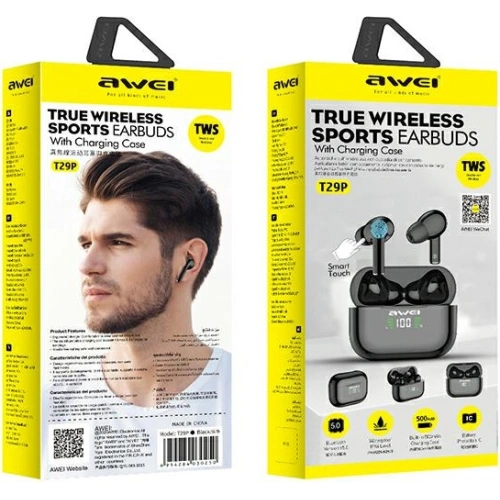 Kup Sluchátka TWS AWEI T29P Bluetooth 5.1 + dokovací stanice černá/black - AWEI107BLK - {ean13} - Sklep Home Screen