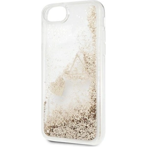 Etui Guess GUOHCI8GLHFLGO Apple iPhone SE 2022/SE 2020/8/7 arany/glitteres kemény tok Glitter Charms