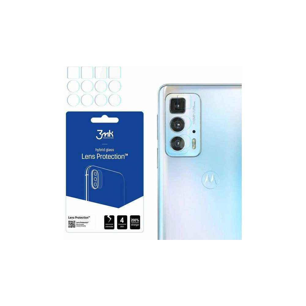 Szkło hybrydowe na obiektyw aparatu 3MK Lens Protection Motorola Edge 20 [4 PACK]