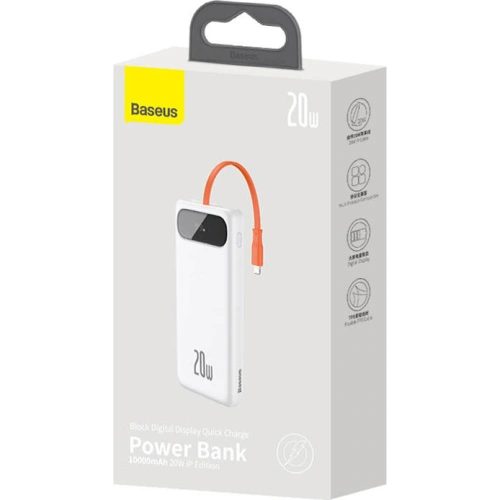 Kup Powerbank Baseus Block 10000mAh, 20W + kabel Lightning (bílý) - BSU3246WHT - {ean13} - Sklep Home Screen