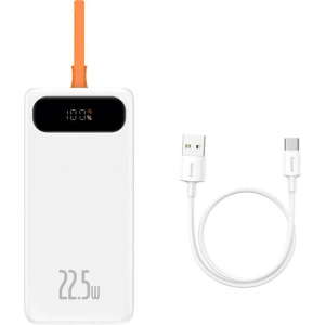 Powerbank Baseus Block 10000mAh, 22.5W + kabel USB-C (biały)