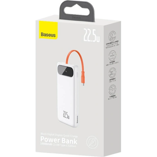 Kup Powerbank Baseus Block 10000mAh, 22.5W + kabel USB-C (bílý) - BSU3247WHT - {ean13} - Sklep Home Screen