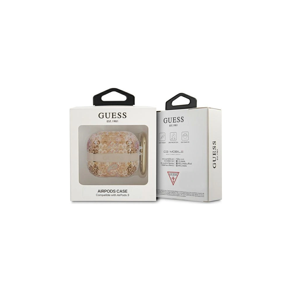Etui Guess GUA3HHFLD Apple AirPods 3 złoty/gold Paisley Strap Collection