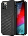 Etui Mercedes AMG AMHCP12MDEBK Apple iPhone 12/12 Pro negru/black hardcase din piele și carbon cu cusături roșii