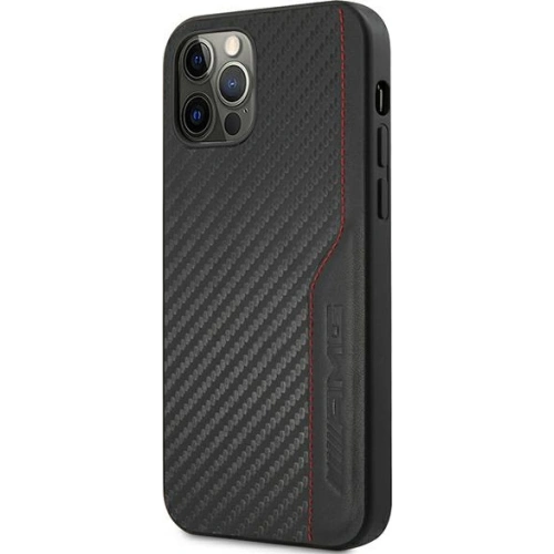Kup Etui Mercedes AMG AMHCP12MDEBK Apple iPhone 12/12 Pro negru/black hardcase din piele și carbon cu cusături roșii - MRS044BLK - {ean13} - Sklep Home Screen