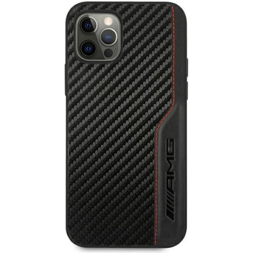 Kup Etui Mercedes AMG AMHCP12MDEBK Apple iPhone 12/12 Pro negru/black hardcase din piele și carbon cu cusături roșii - MRS044BLK - {ean13} - Sklep Home Screen