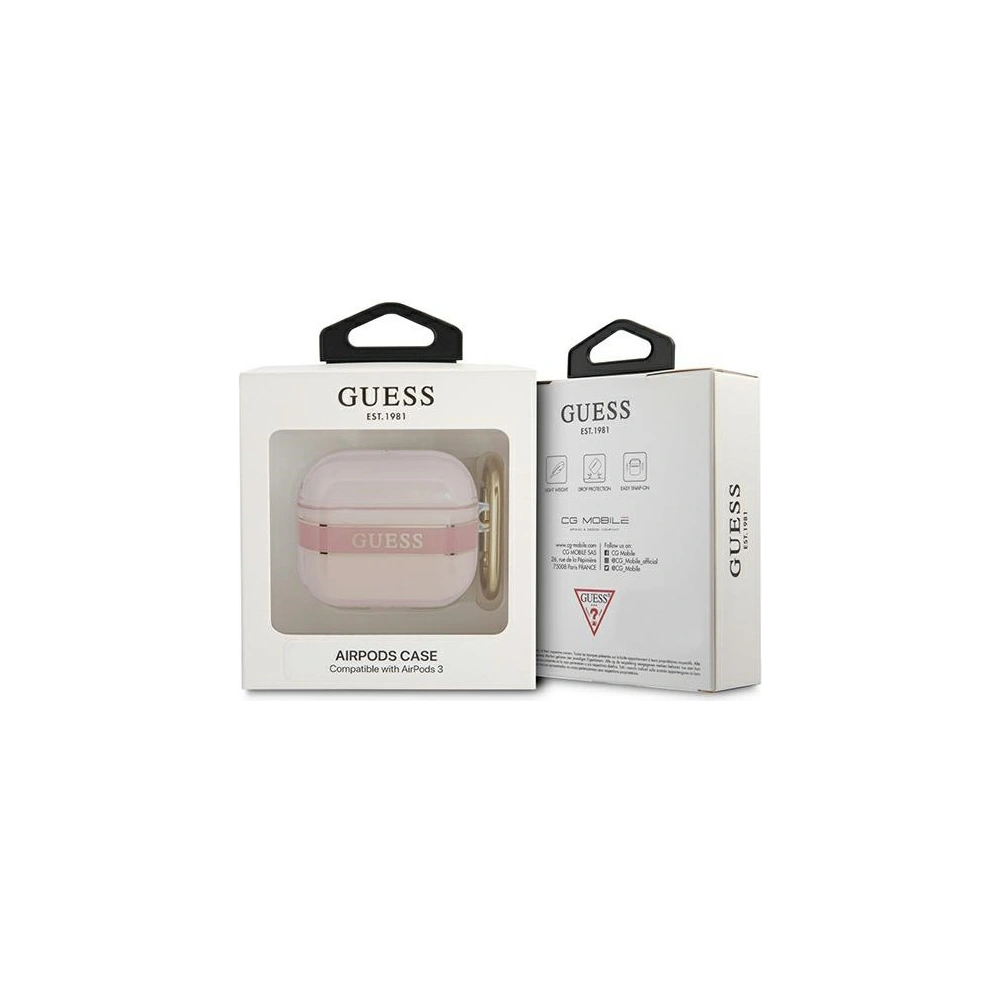 Etui Guess GUA3HHTSP Apple AirPods 3 różowy/pink Strap Collection