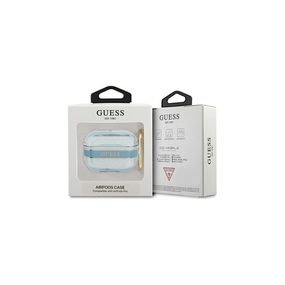 Etui Guess GUAPHHTSB Apple AirPods Pro niebieski/blue Strap Collection