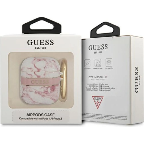 Kup Etui Guess GUA2HCHMAP Apple AirPods rózsaszín/márvány szíj kollekció - GUE1741PNK - {ean13} - Sklep Home Screen