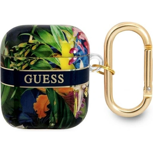 Kup Etui Guess GUA2HHFLB Apple AirPods albastru/blue Flower Strap Collection - GUE1742BLU - {ean13} - Sklep Home Screen