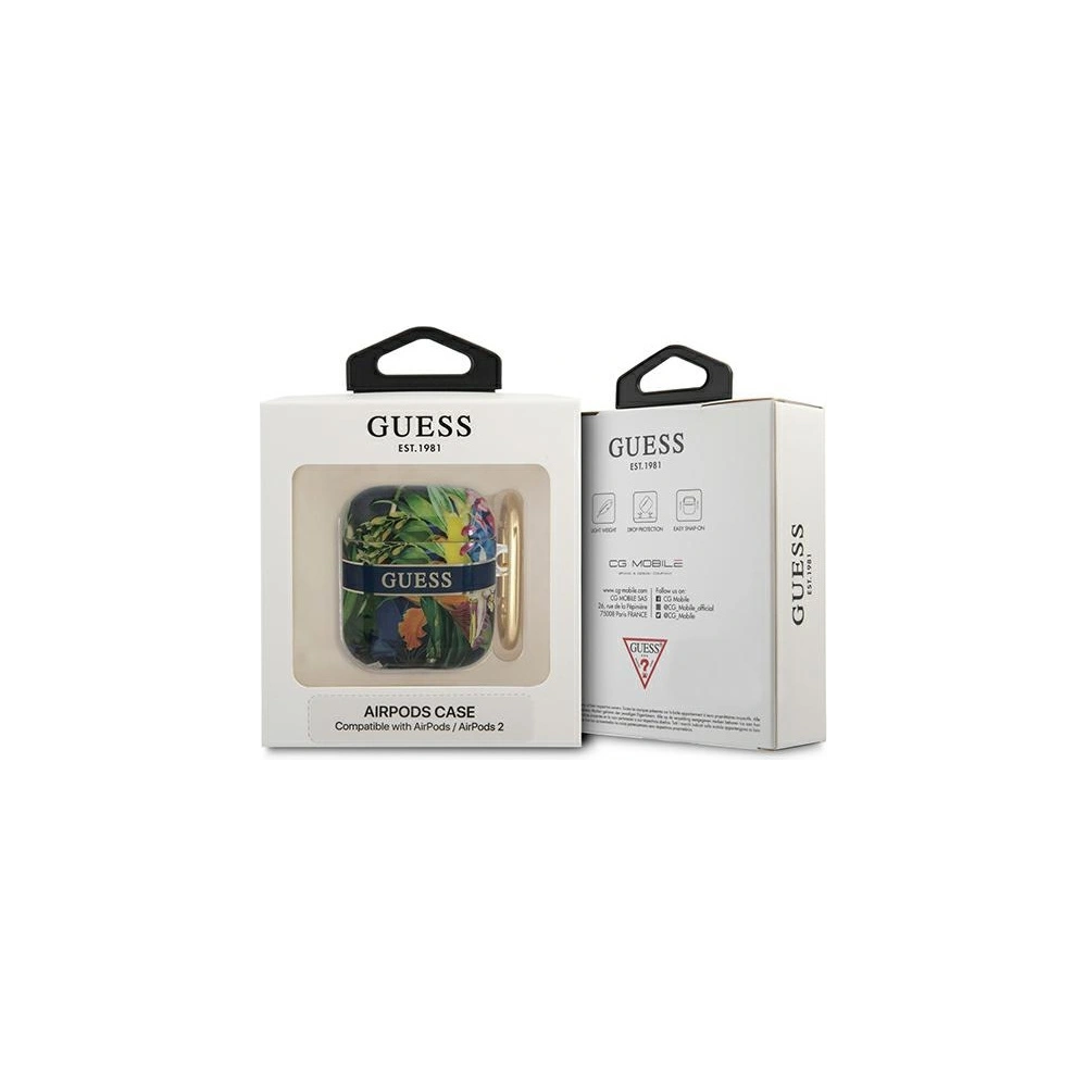 Etui Guess GUA2HHFLB Apple AirPods niebieski/blue Flower Strap Collection