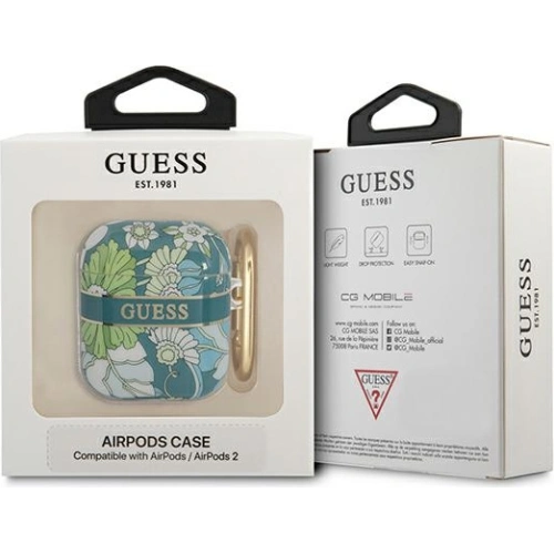 Kup Etui Guess GUA2HHFLN Apple AirPods zielony/green Flower Strap Collection - GUE1743GRN - {ean13} - Sklep Home Screen