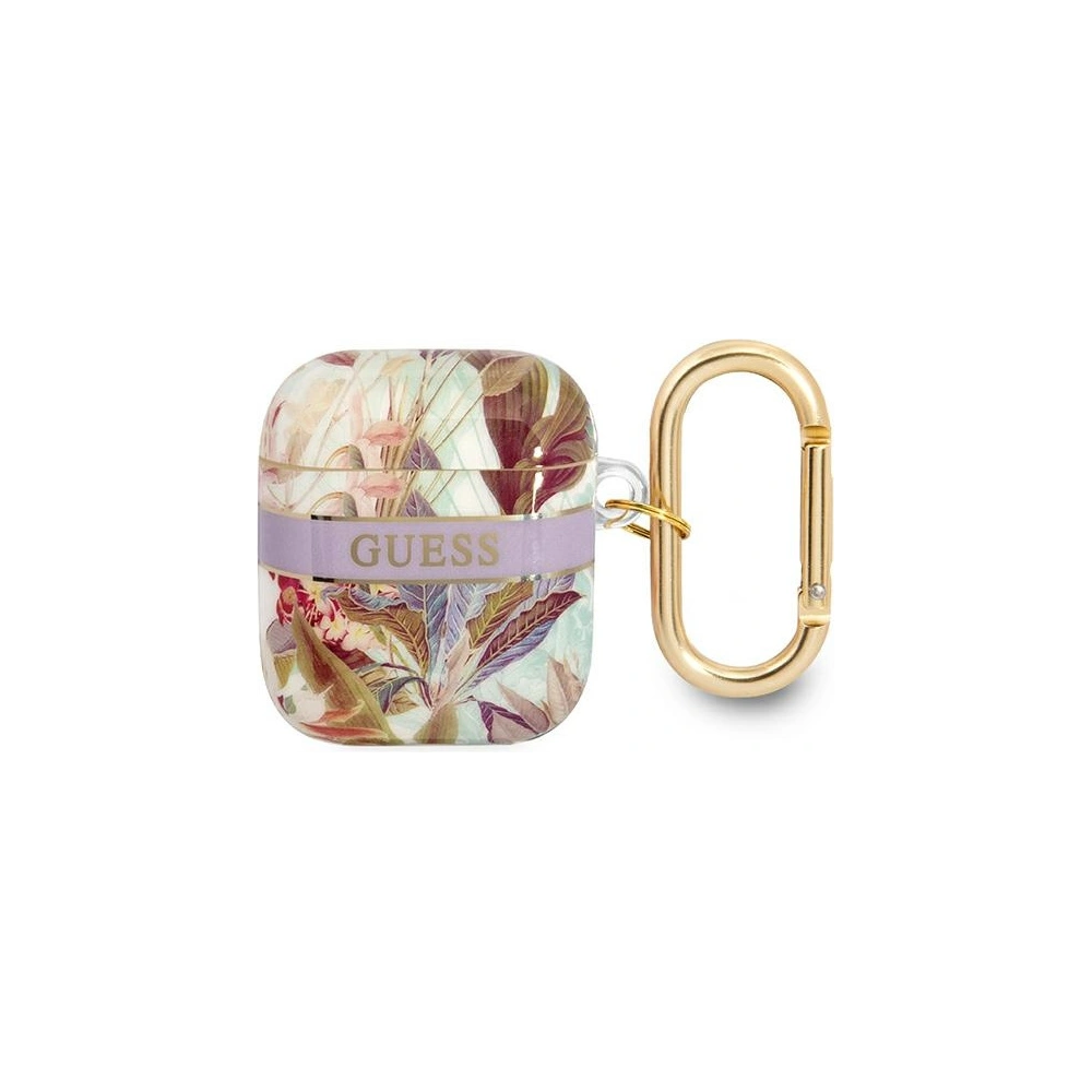 Etui Guess GUA2HHFLU Apple AirPods fioletowy/purple Flower Strap Collection