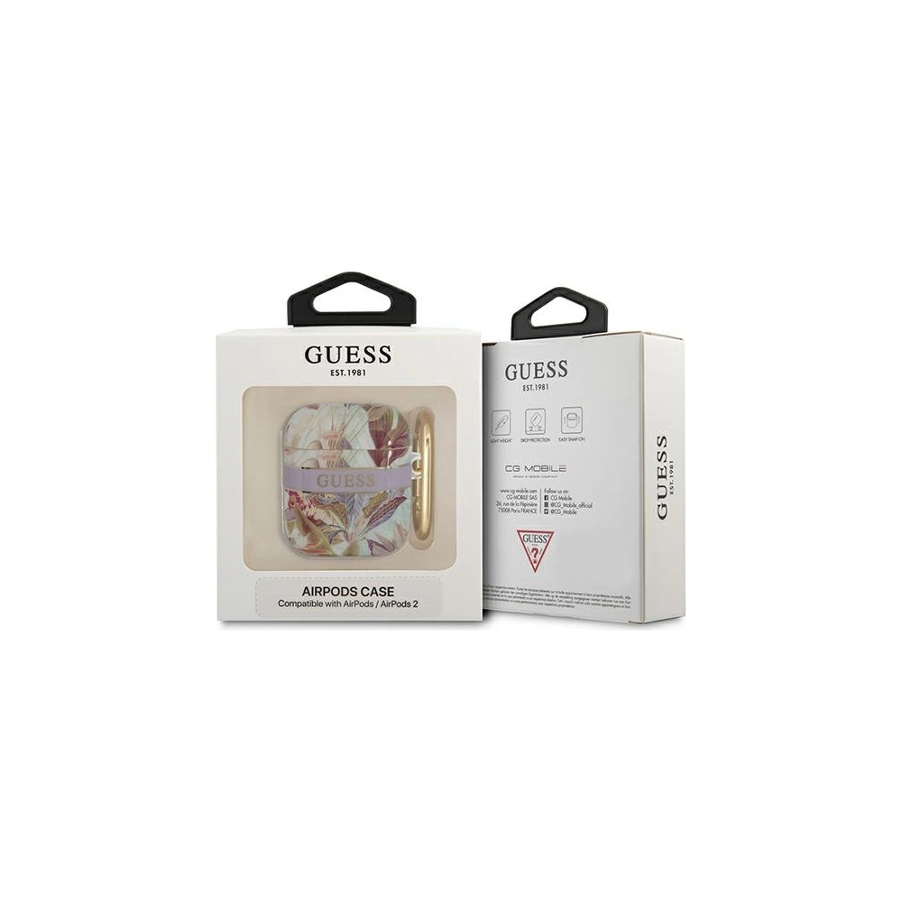 Etui Guess GUA2HHFLU Apple AirPods fioletowy/purple Flower Strap Collection