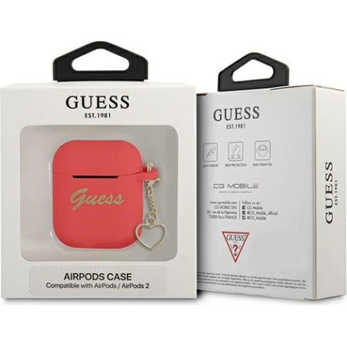 Kup Etui Guess GUA2LSCHSR Apple AirPods piros/szilikon Charm Heart Collection - GUE1745RED - {ean13} - Sklep Home Screen
